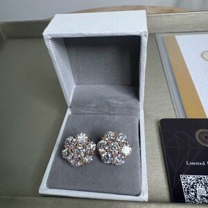 Elegant Silver and Gold Cluster Earrings